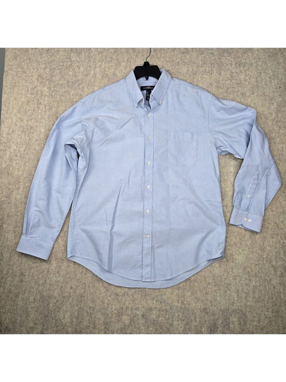 The Outfitters By Lands End Men's Button-Down Blue Shirt Size L Tailored Fit